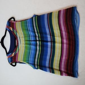 Christopher & Banks Women's Sleeveless Multicolored Stripes Top Blouse Size XL